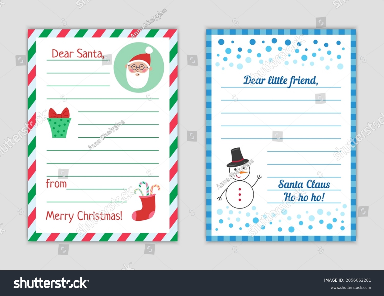 SVG of Letter to Santa from child. Christmas  wishlist blank isolated. Reply letter to kid. Vector cartoon template illustration. svg