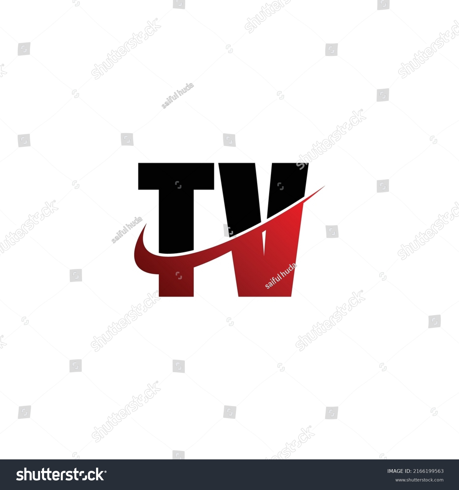 Letter Tv Simple Logo Design Vector Stock Vector (Royalty Free ...