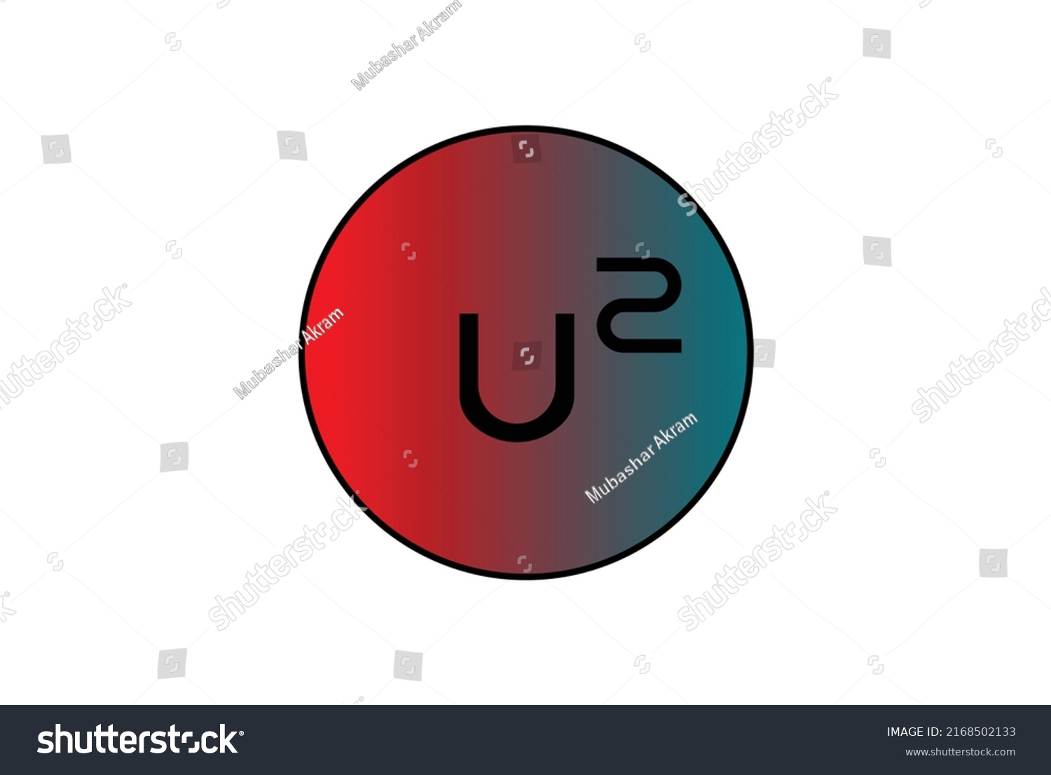 SVG of letter U2 logo vector design with circleU svg