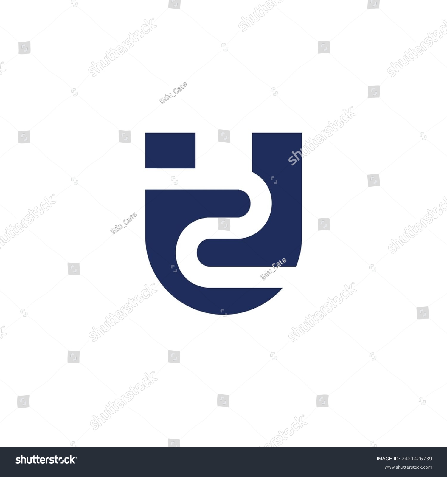 SVG of letter u2 simple geometric clean logo vector  svg
