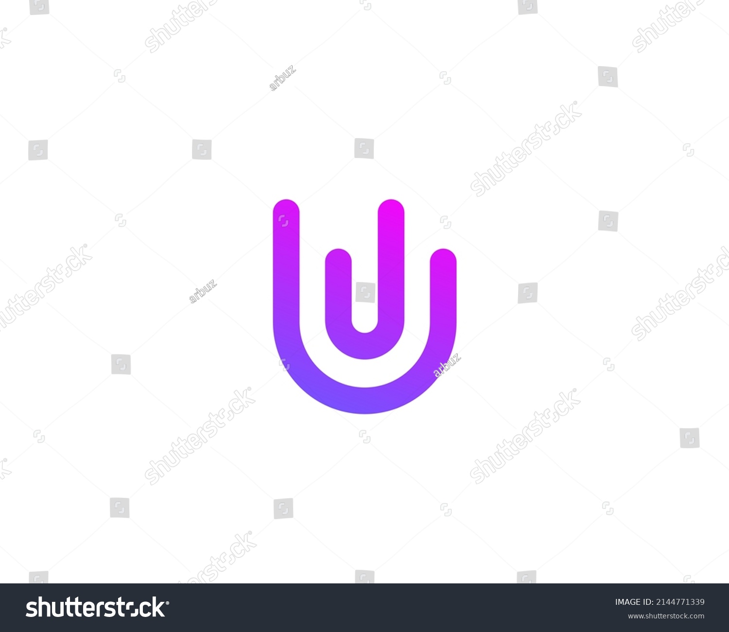 Letter U Hand Logo Icon Design Stock Vector (Royalty Free) 2144771339 ...