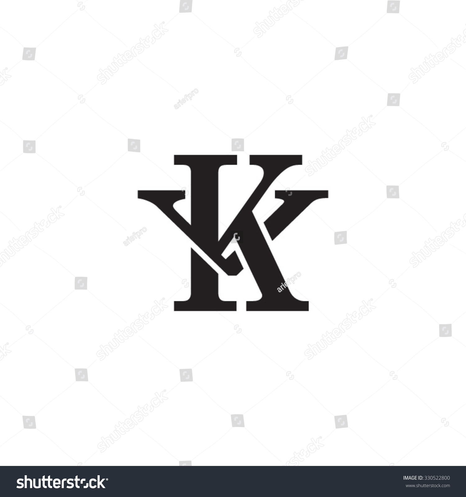 Letter V K Monogram Logo Stock Vector (Royalty Free) 330522800