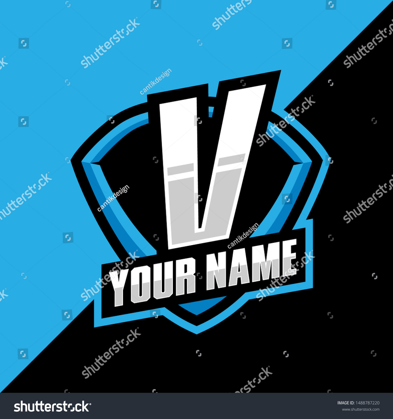 Letter V Gaming Logo Design Template Stock Vector Royalty Free