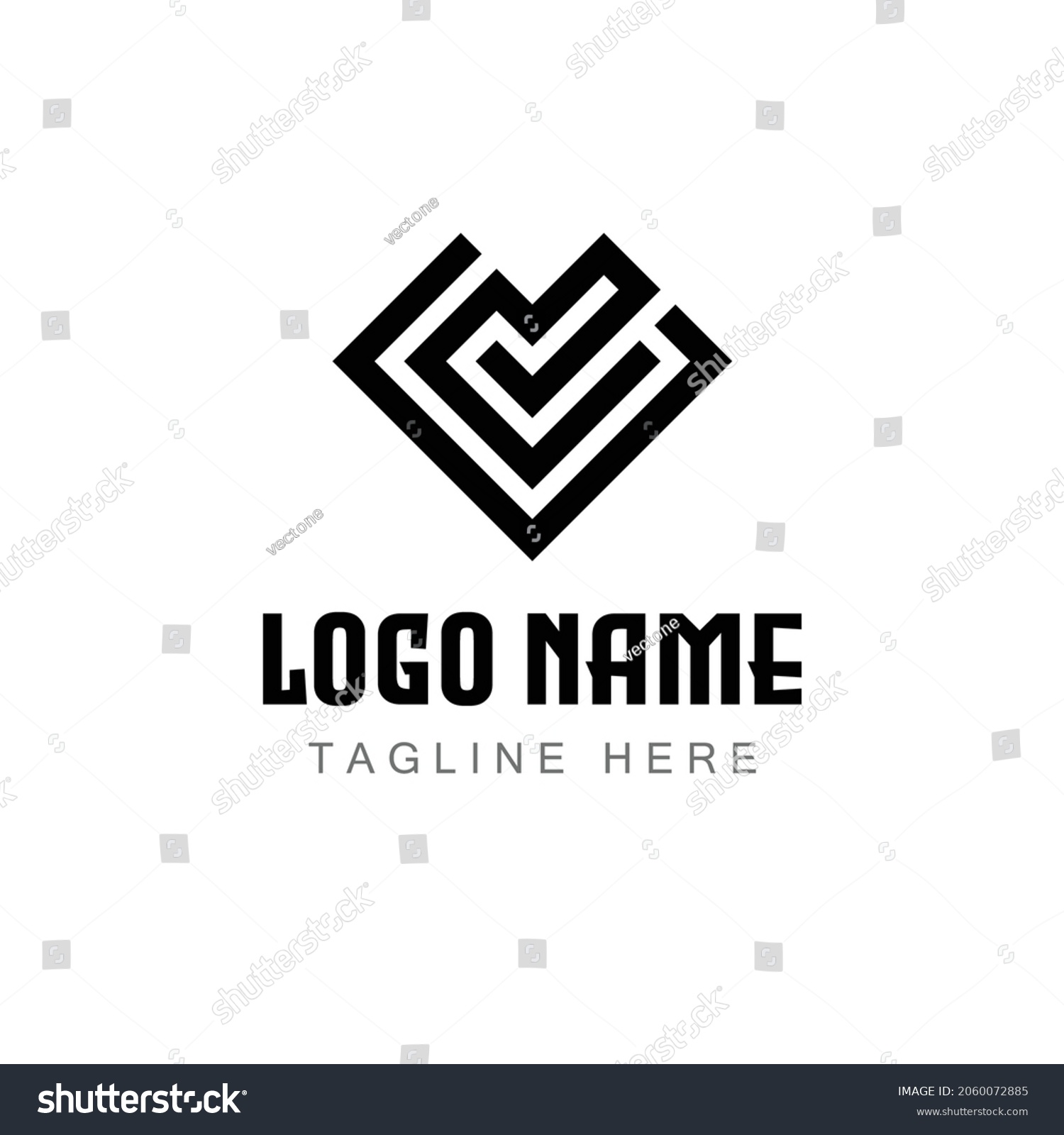 Letter V Logo Checklist Geometric Shape Stock Vector (Royalty Free ...