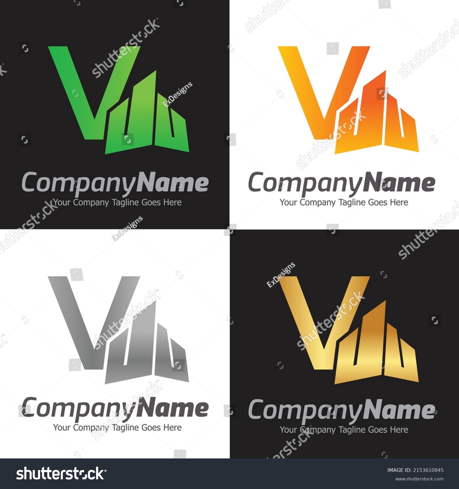 Letter V Vector Logo Template Colorful Stock Vector (Royalty Free ...