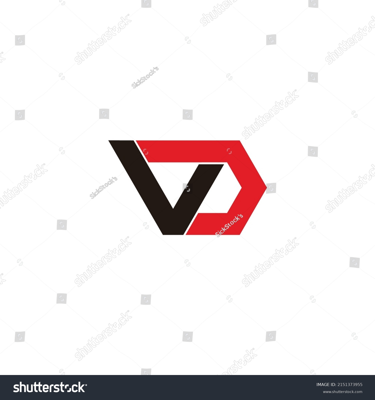 Letter Vd Colorful Linked Polygon Geometric Stock Vector (Royalty Free ...