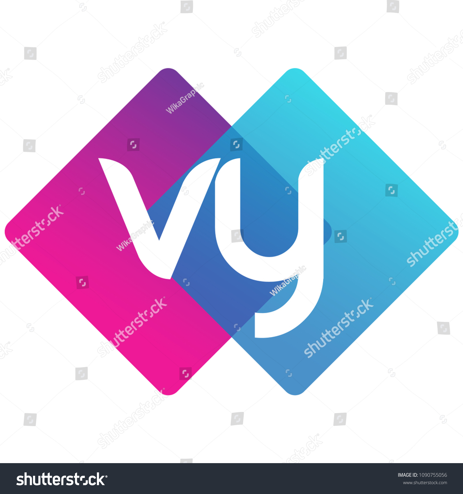 Letter Vy Logo Colorful Geometric Shape Stock Vector (Royalty Free ...