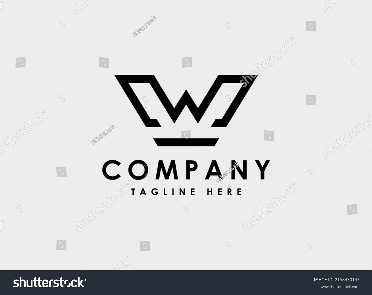 Letter W Crown Logo Geometric Shape Stock Vector (Royalty Free ...