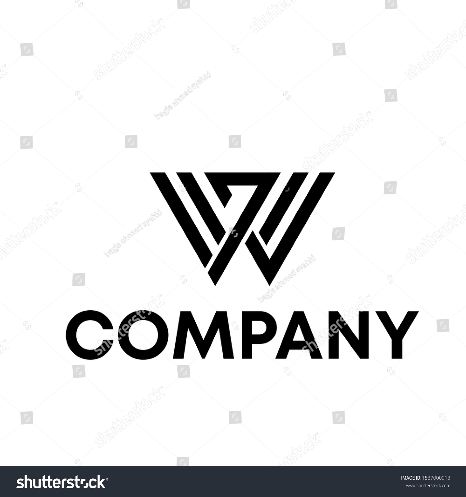 Letter W Modern Shape Logo Design Stock Vector (Royalty Free) 1537000913