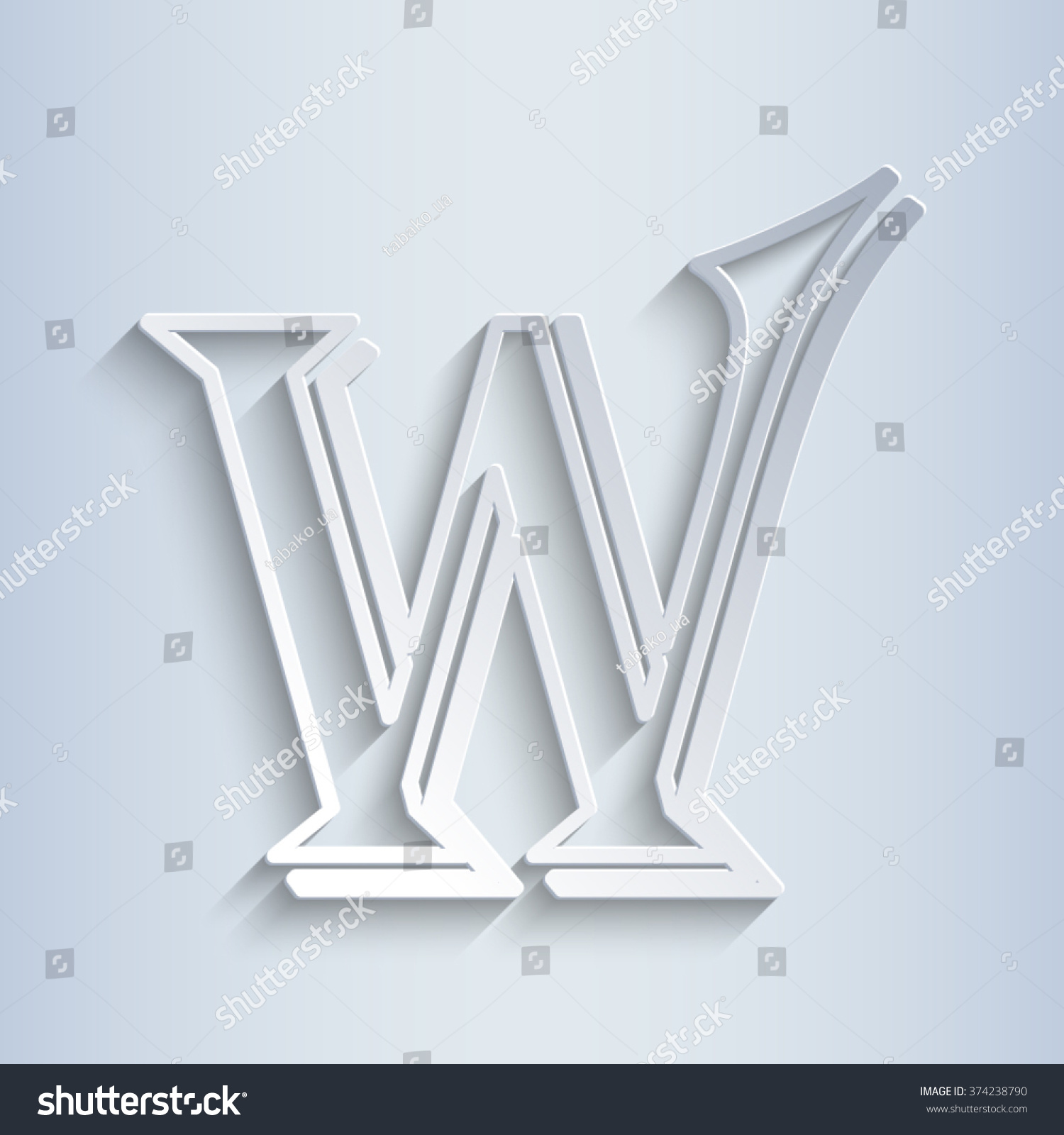 Letter W Vector Alphabet Stock Vector (Royalty Free) 374238790