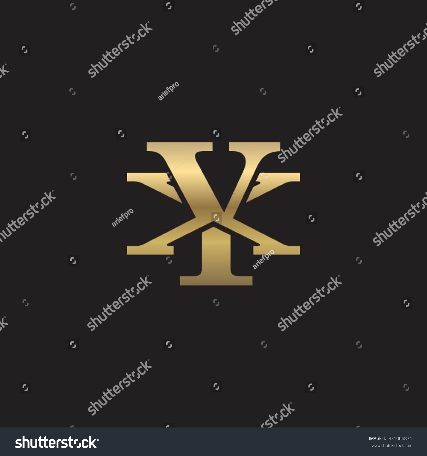 Letter X Y Monogram Golden Logo Stock Vector (Royalty Free) 331066874 ...