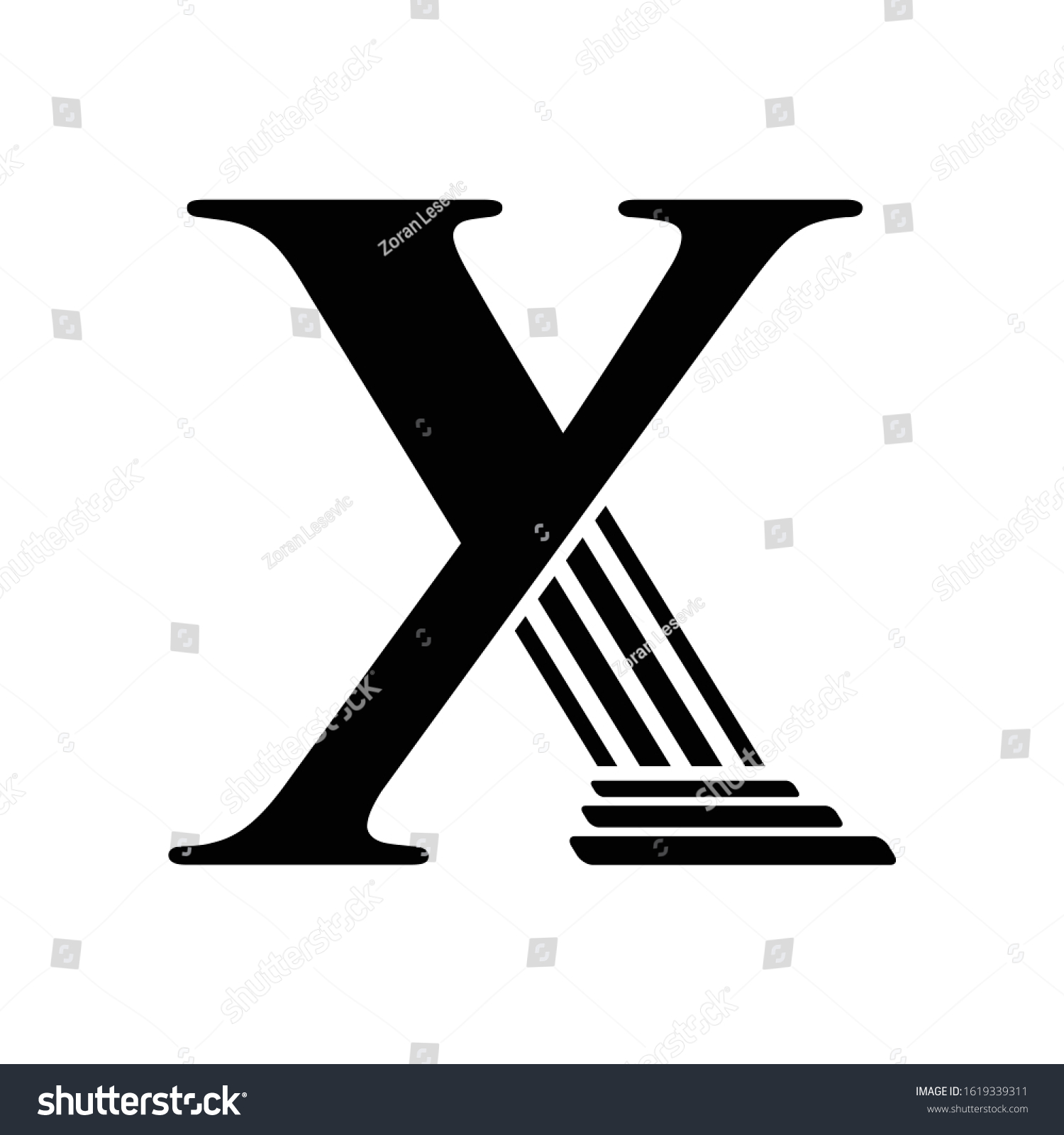 Letter X Pillar Law Logo Stock Vector Royalty Free