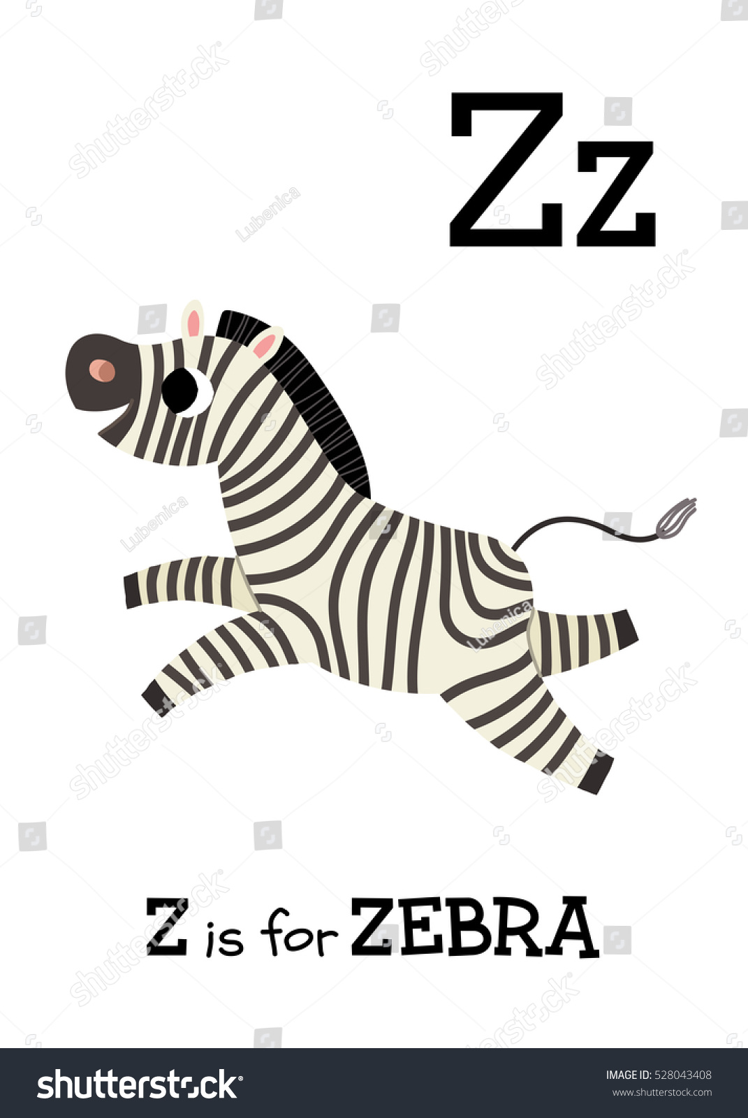 z vector letter Stock Zebra Cute Vector Z Children Zoo Letter 528043408