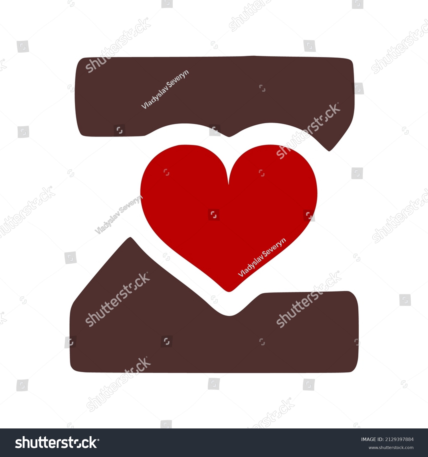 Letter Z Heart Symbol Doodle Icon Stock Vector (Royalty Free ...