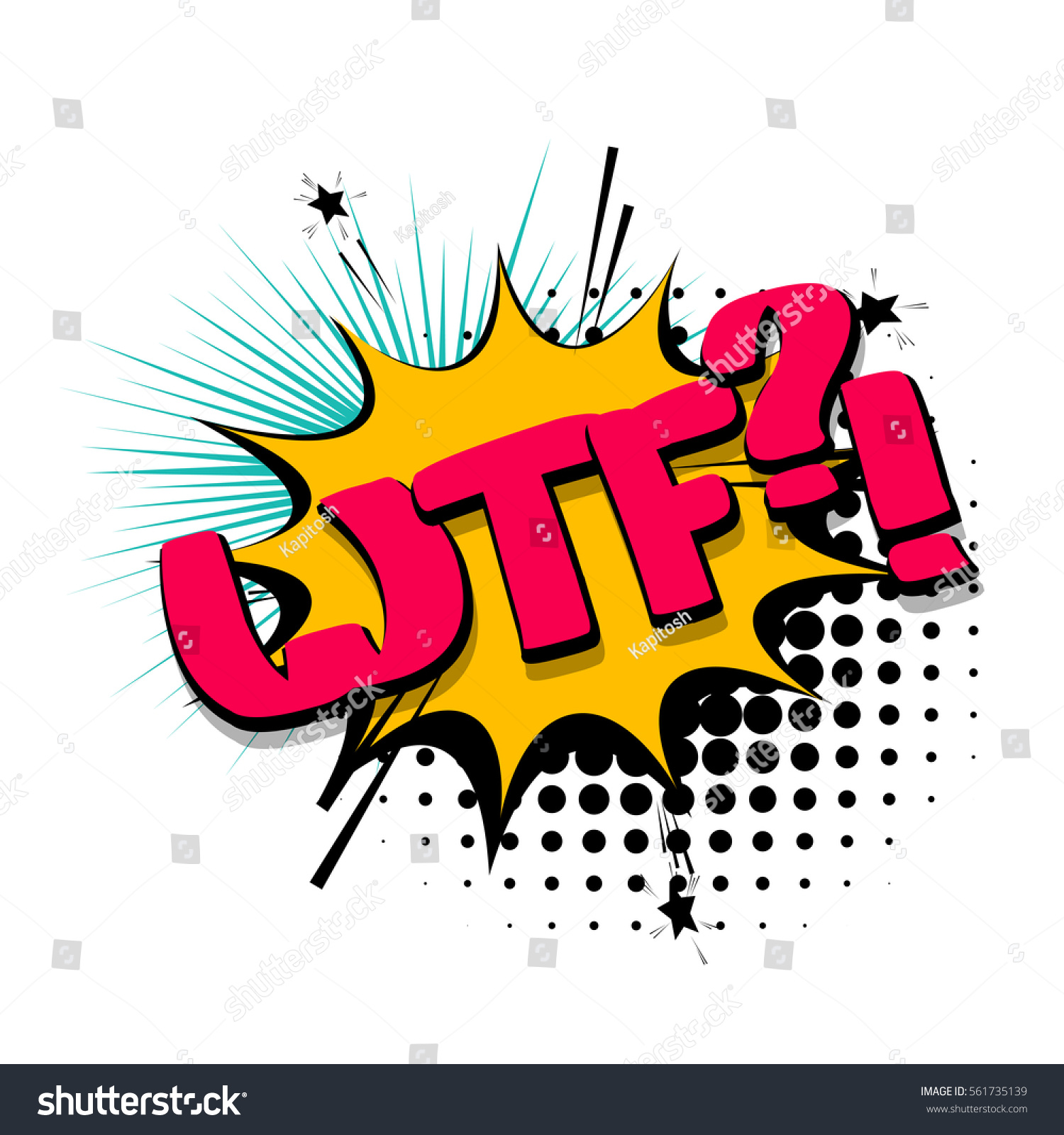 Lettering Aggressive Abbreviation Acronym Wtf Vector Stock Vector 