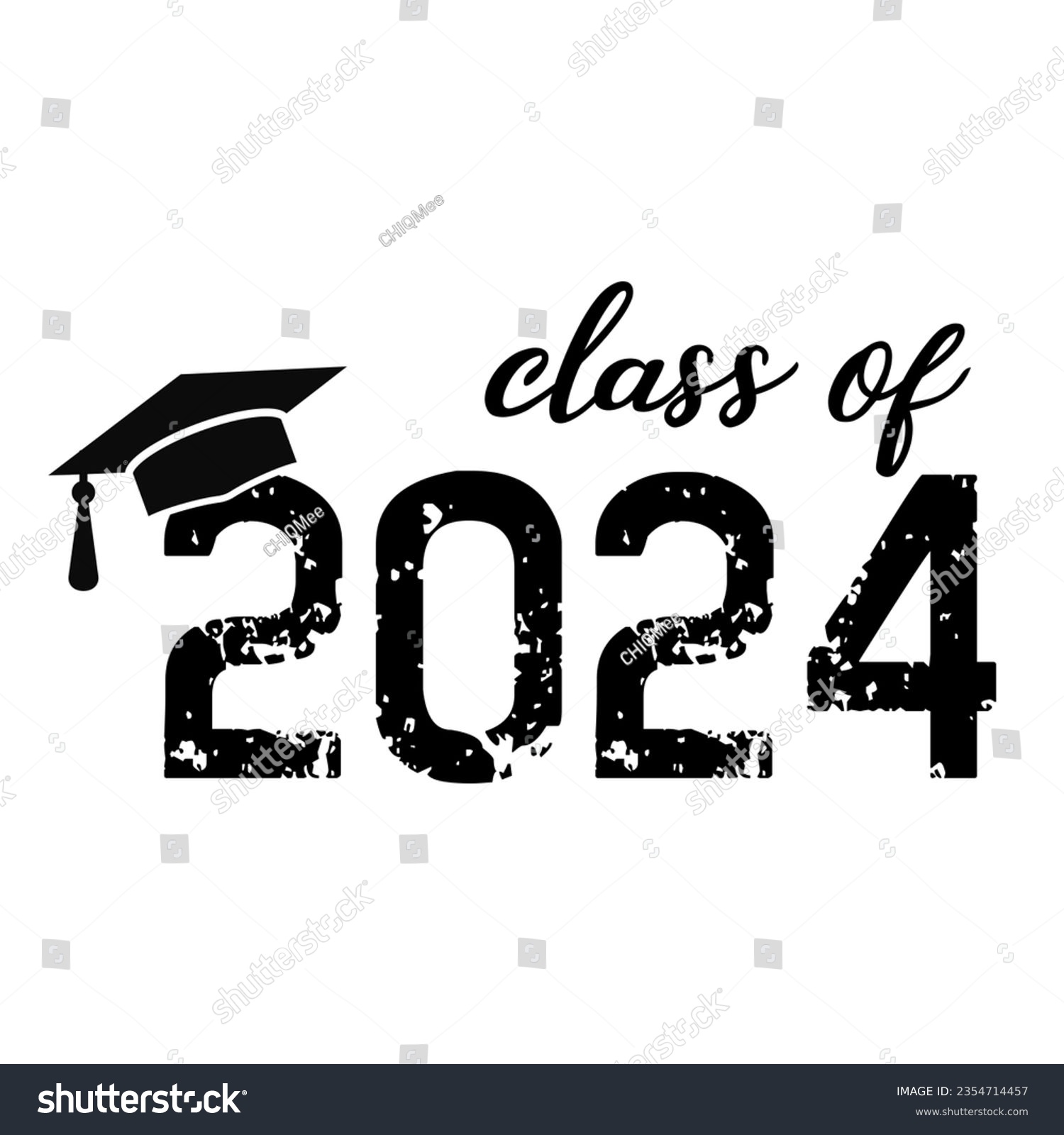 SVG of Lettering Class of 2024. Text for graduation design, congratulation event, T-shirt, party, high school or college graduate. Illustration, vector on transparent background svg