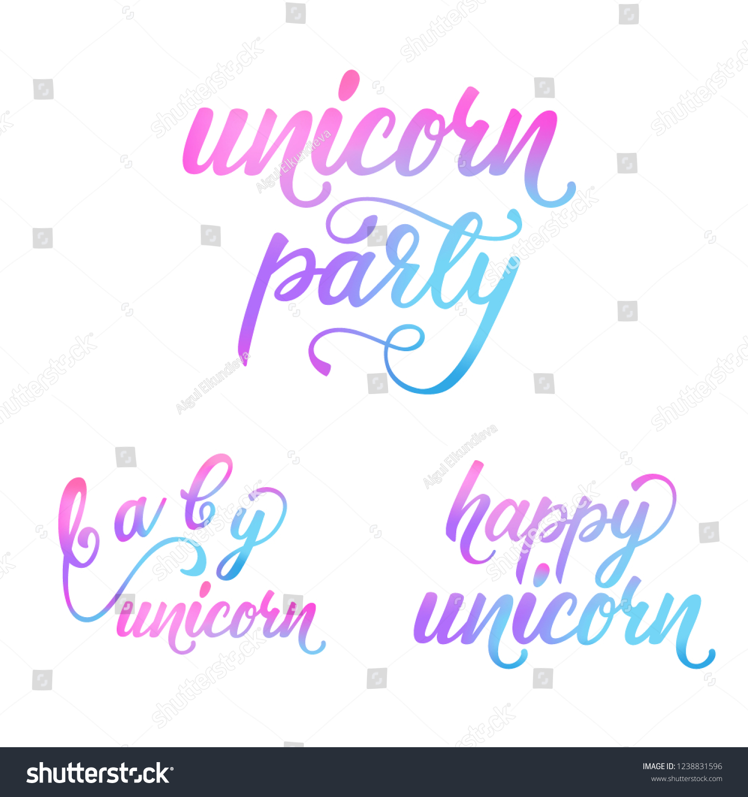 Lettering Design Set Unicorn Phrases Vector Stock Vector (Royalty Free