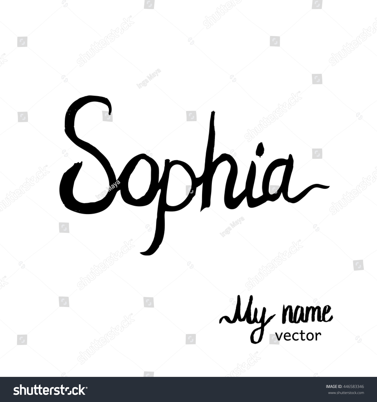 Lettering Female First Name Sophia Vector Stock Vector Royalty Free