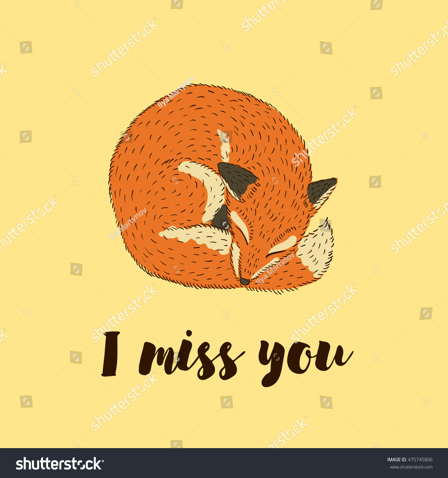 Lettering Miss You Cute Baby Card Stock Vector Royalty Free