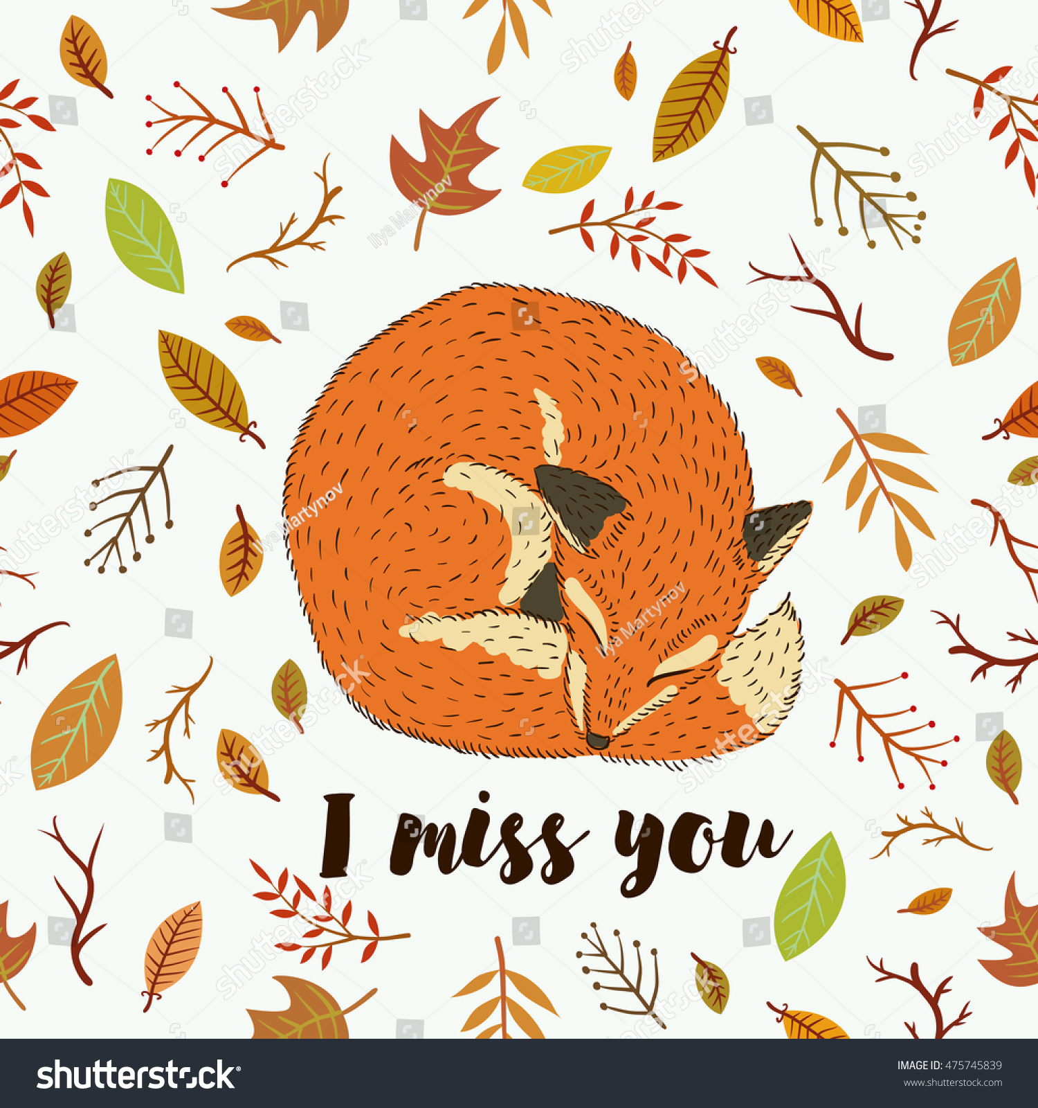 Lettering Miss You Cute Baby Card Stock Vector Royalty Free