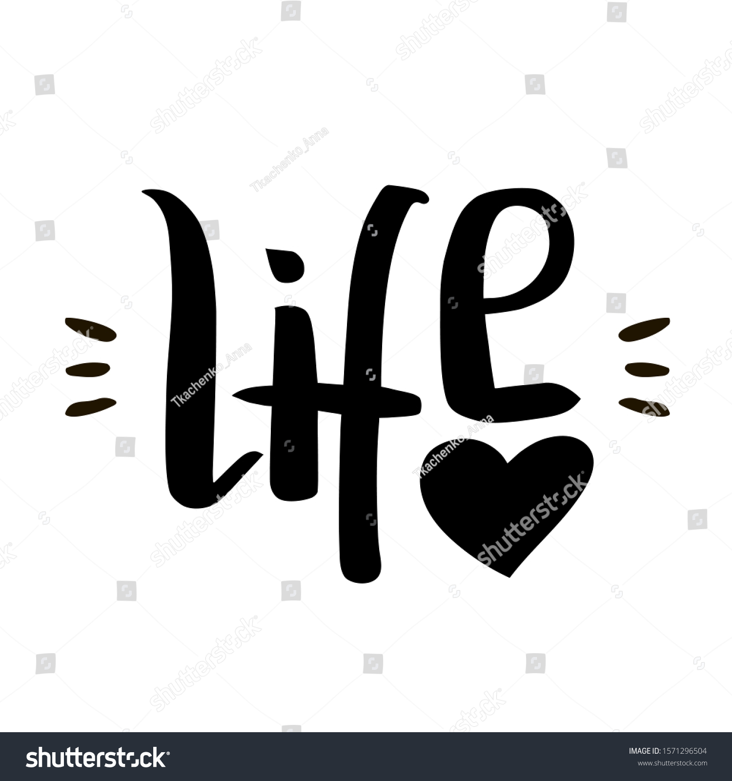 Lettering Life Text Motivational Quote Typography Stock Vector (royalty 