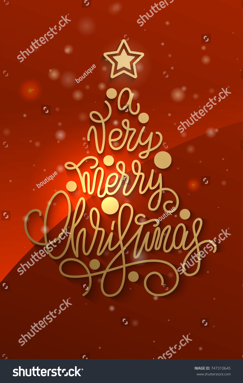 Lettering Merry Christmas Form Xmas Tree Stock Vector Royalty Free