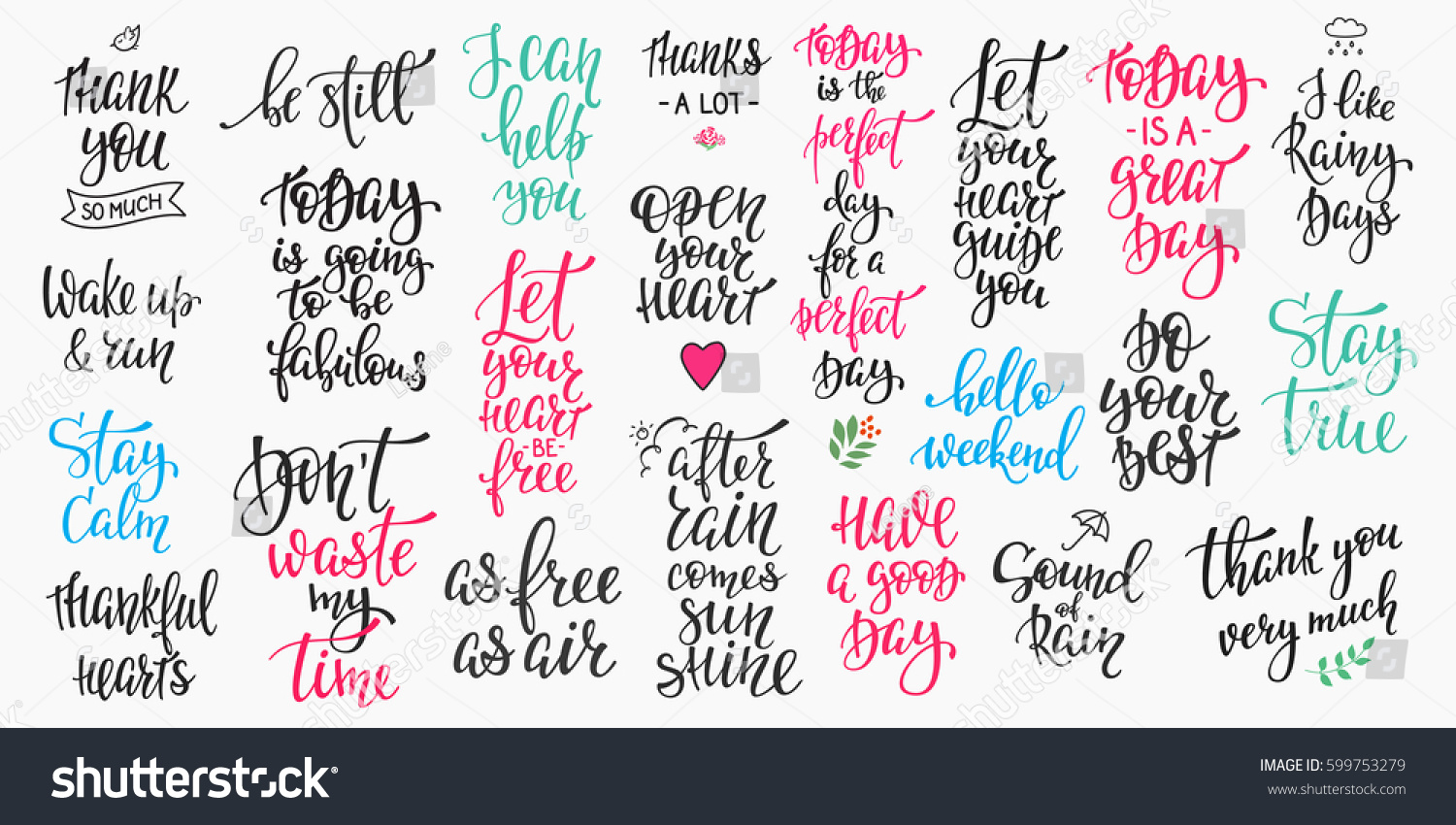 Lettering photography overlay set Motivational quote Sweet cute inspiration typography Calligraphy photo graphic