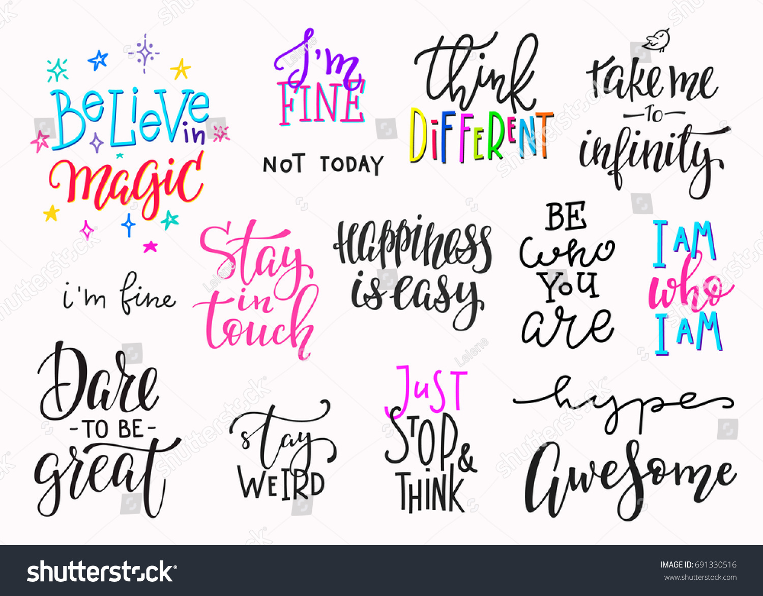 Lettering photography overlay set Motivational quote Sweet cute inspiration typography Calligraphy photo graphic