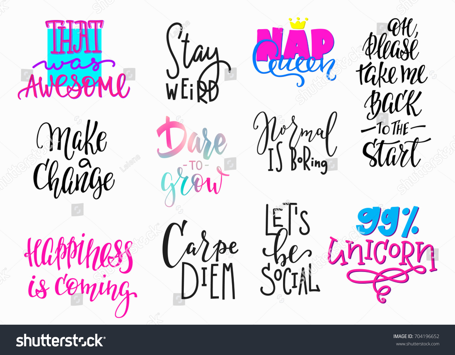 Lettering photography overlay set Motivational quote Sweet cute inspiration typography Calligraphy photo graphic