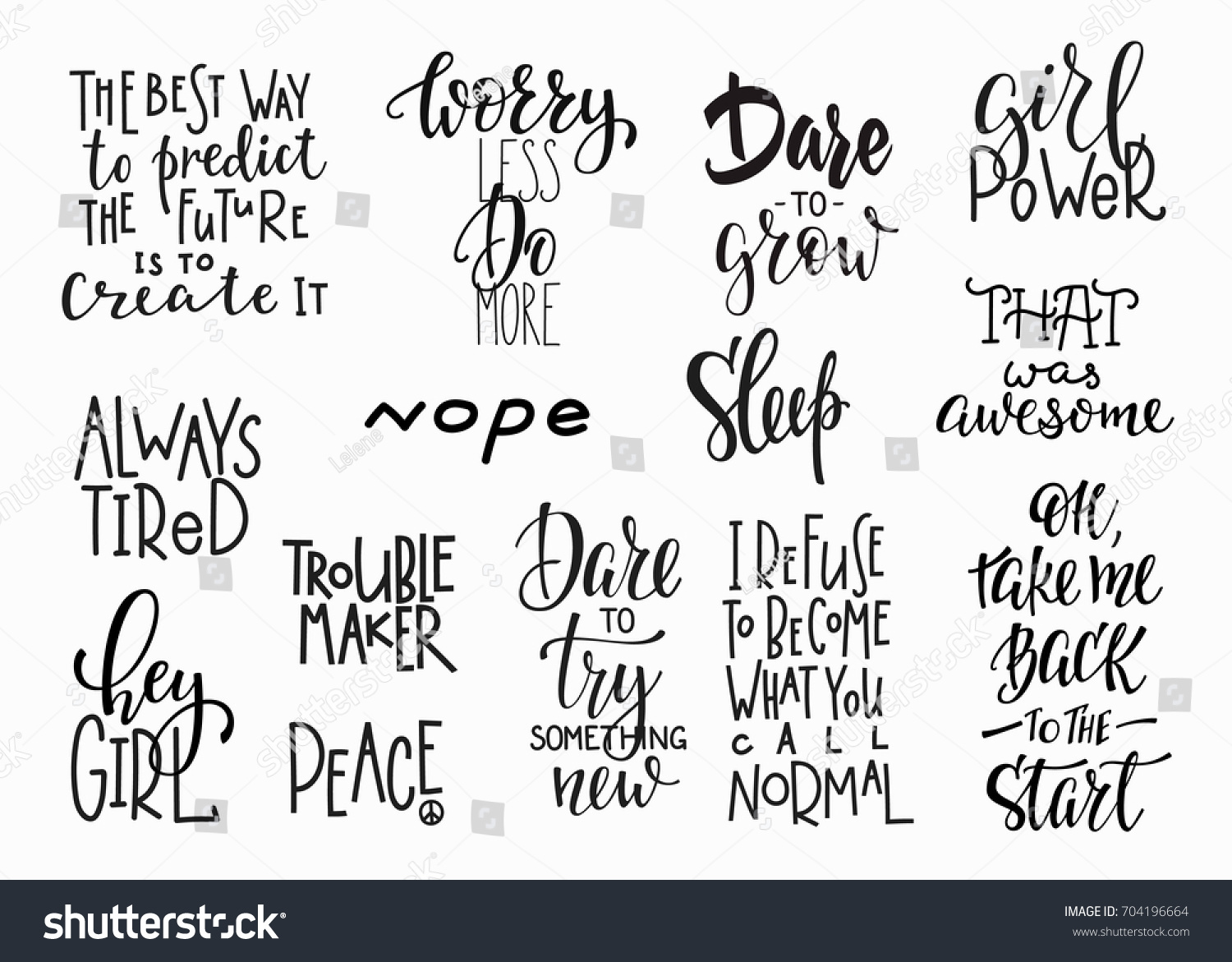 Lettering photography overlay set Motivational quote Sweet cute inspiration typography Calligraphy photo graphic