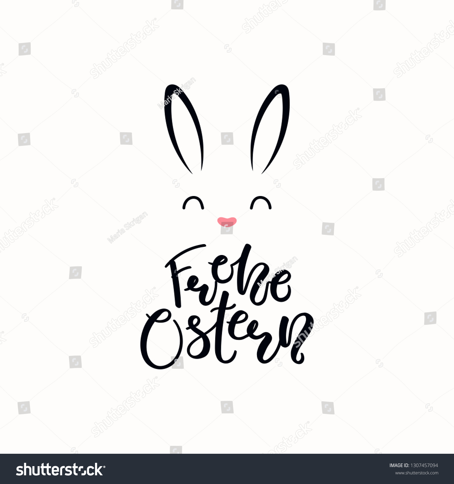 Lettering Quote Frohe Ostern Happy Easter Stock Vector Royalty Free 1307457094