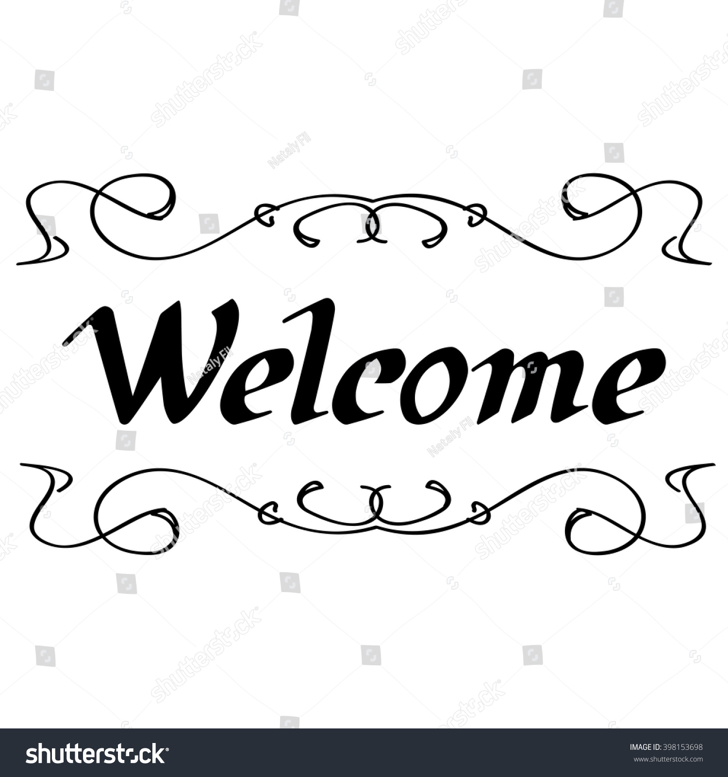 Lettering Word Welcome On White Background Stock Vector (Royalty Free ...