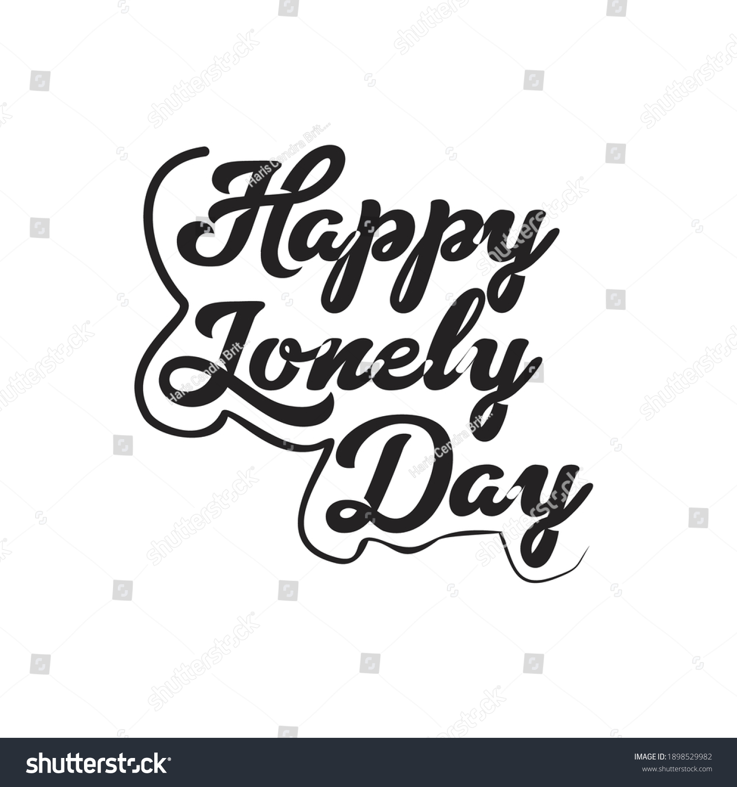 lettering-typography-happy-lonely-day-quotes-stock-vector-royalty-free