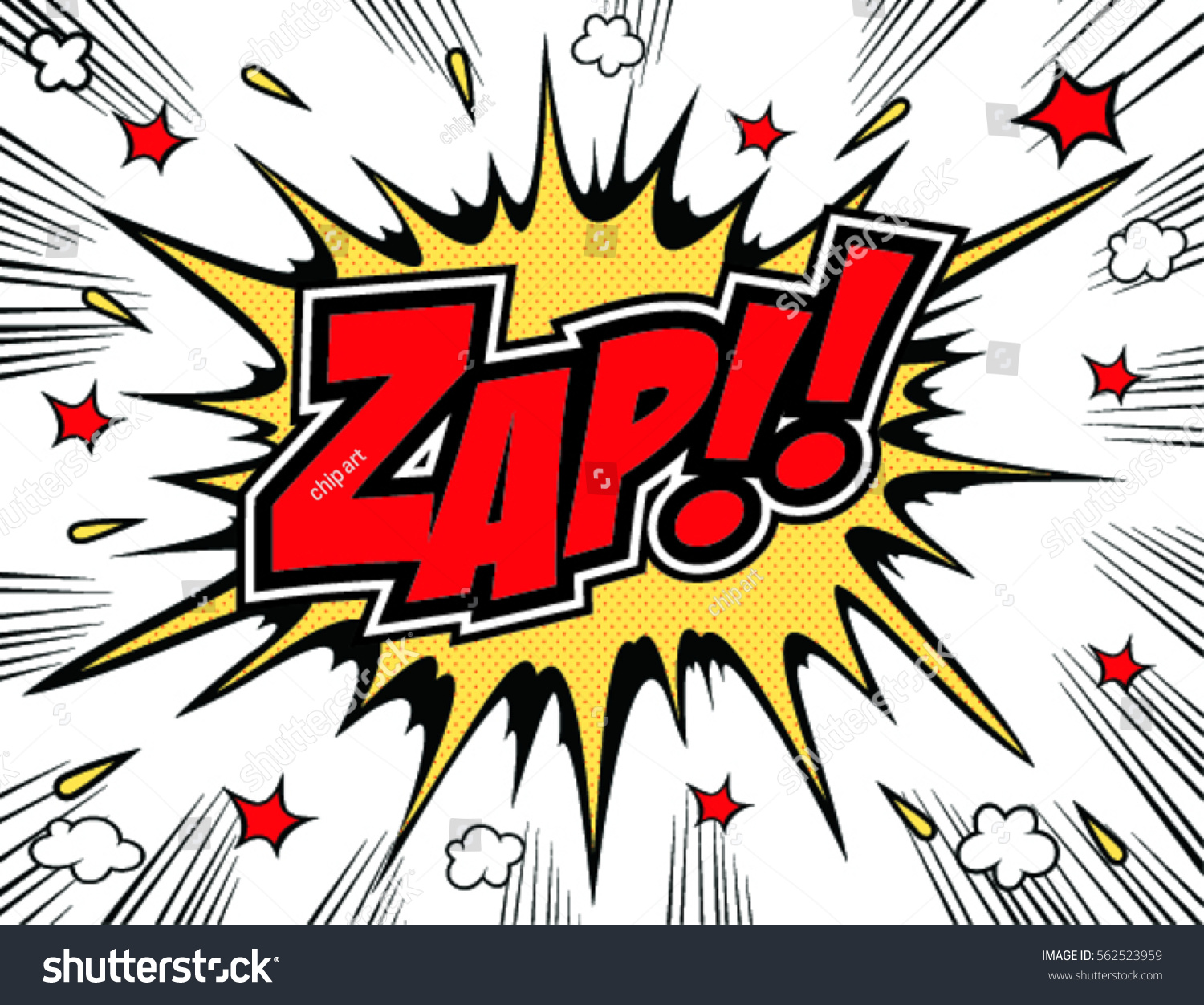 lettering-zap-comic-text-sound-bubble-vetor-stock-livre-de-direitos