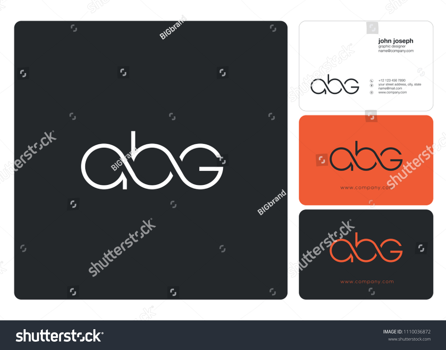 SVG of Letters ABG logo icon with business card vector template. svg