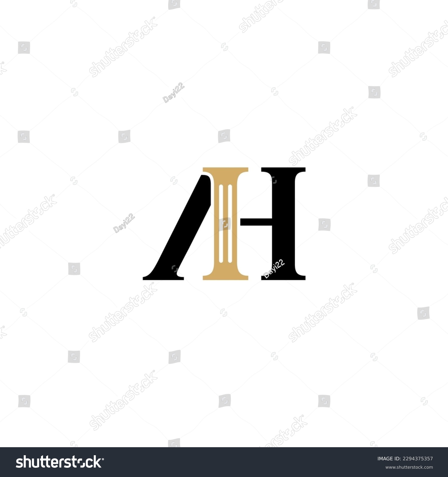 SVG of Letters AH and Pillar Logo Theme 002 svg