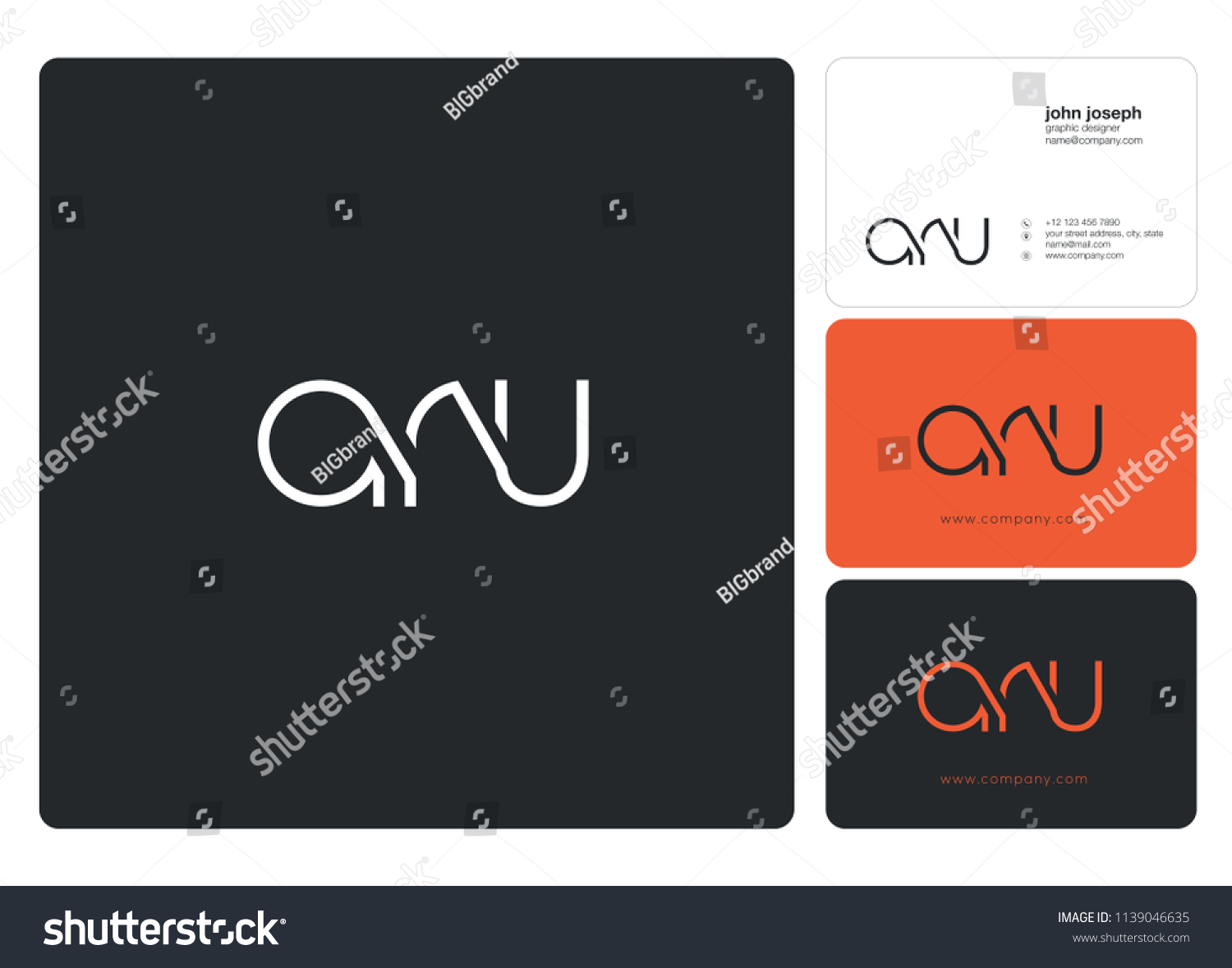 SVG of Letters ARU Joint logo icon with business card vector template. svg