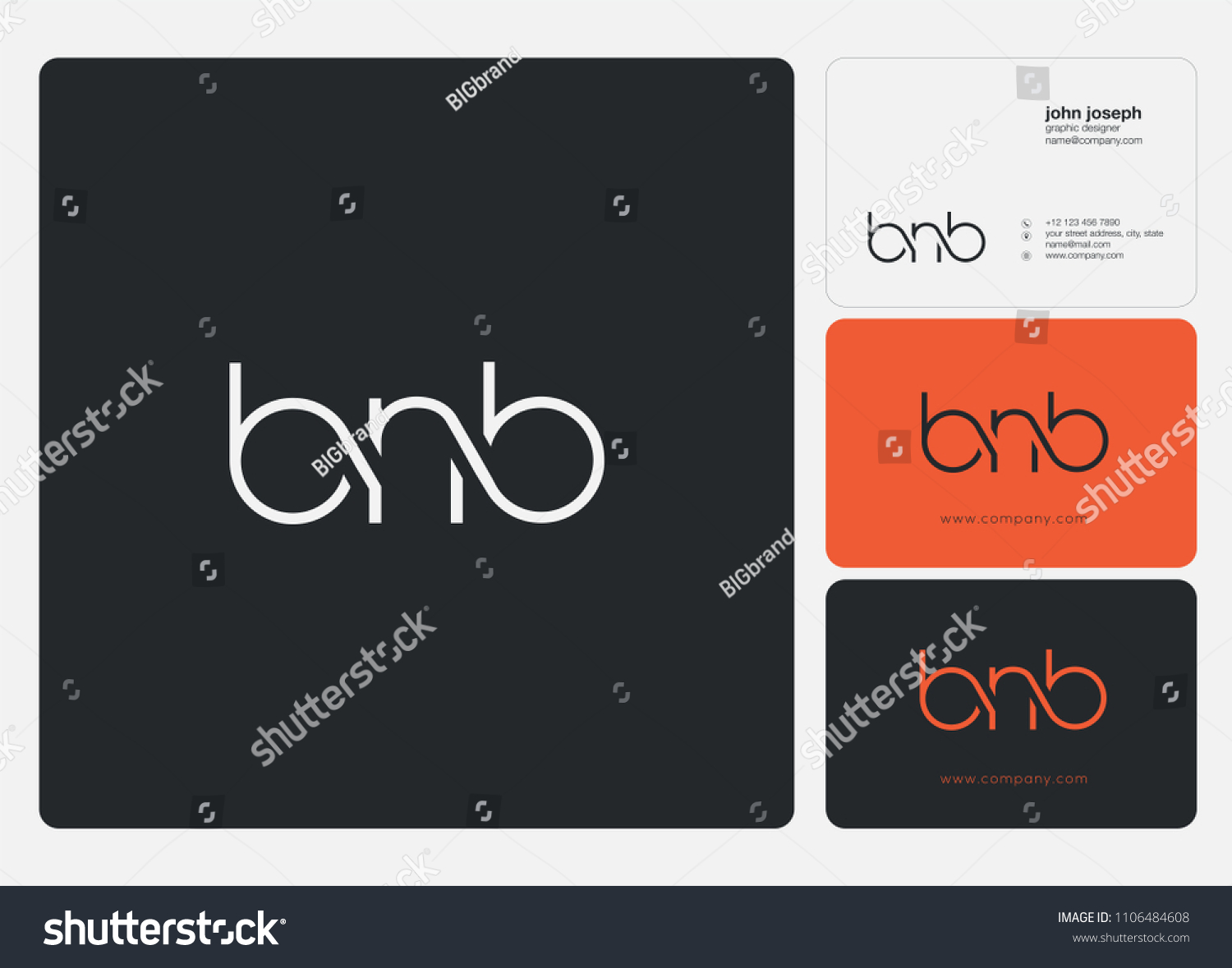 SVG of Letters BNB logo icon with business card vector template. svg