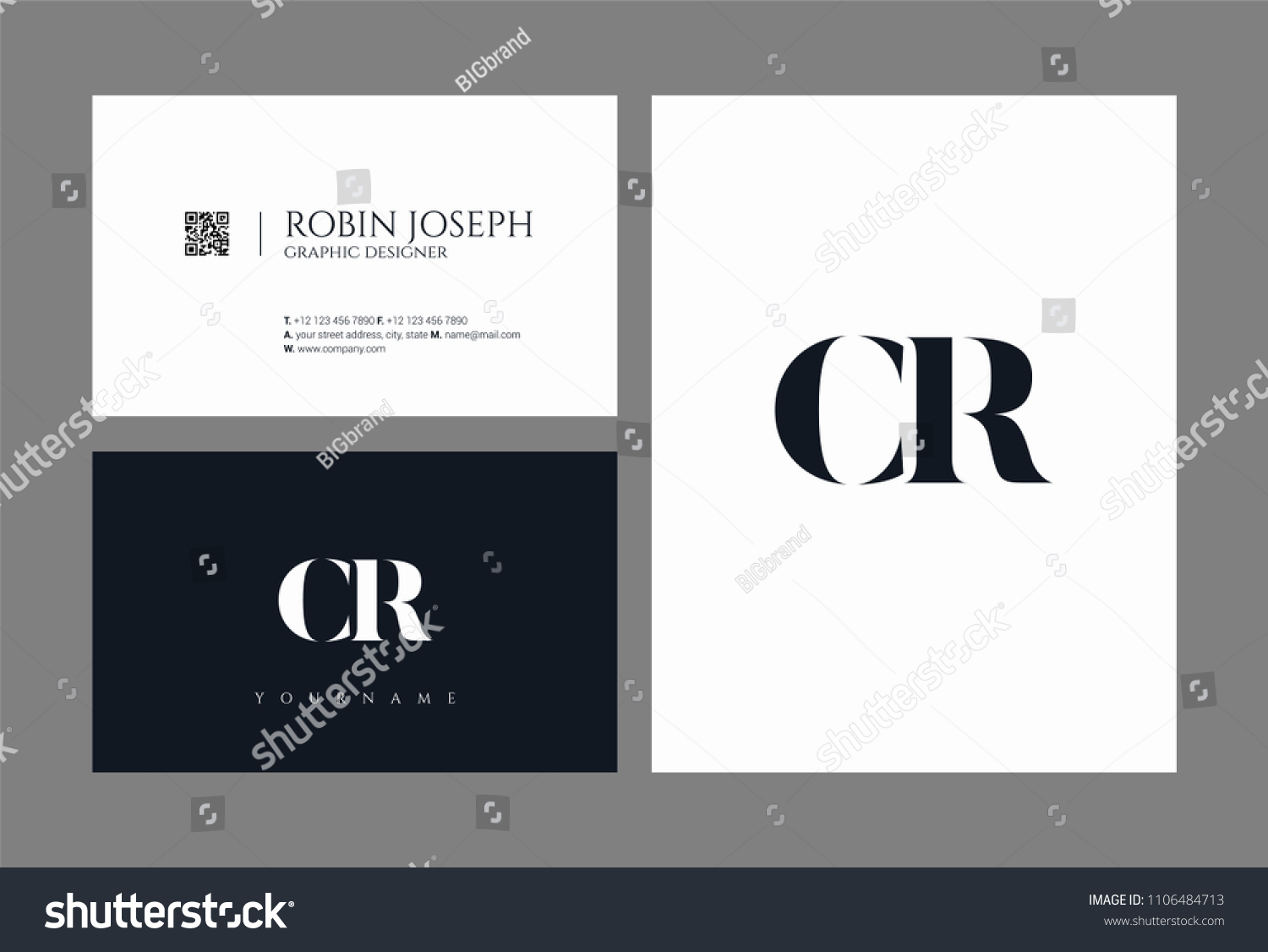 Letters C R Joint Logo Icon Stock Vector Royalty Free