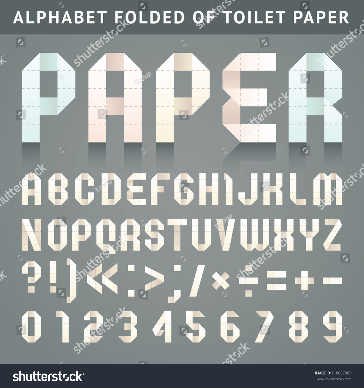 Letters Folded Perforated Toilet Paper Roman Stock Vector Royalty Free