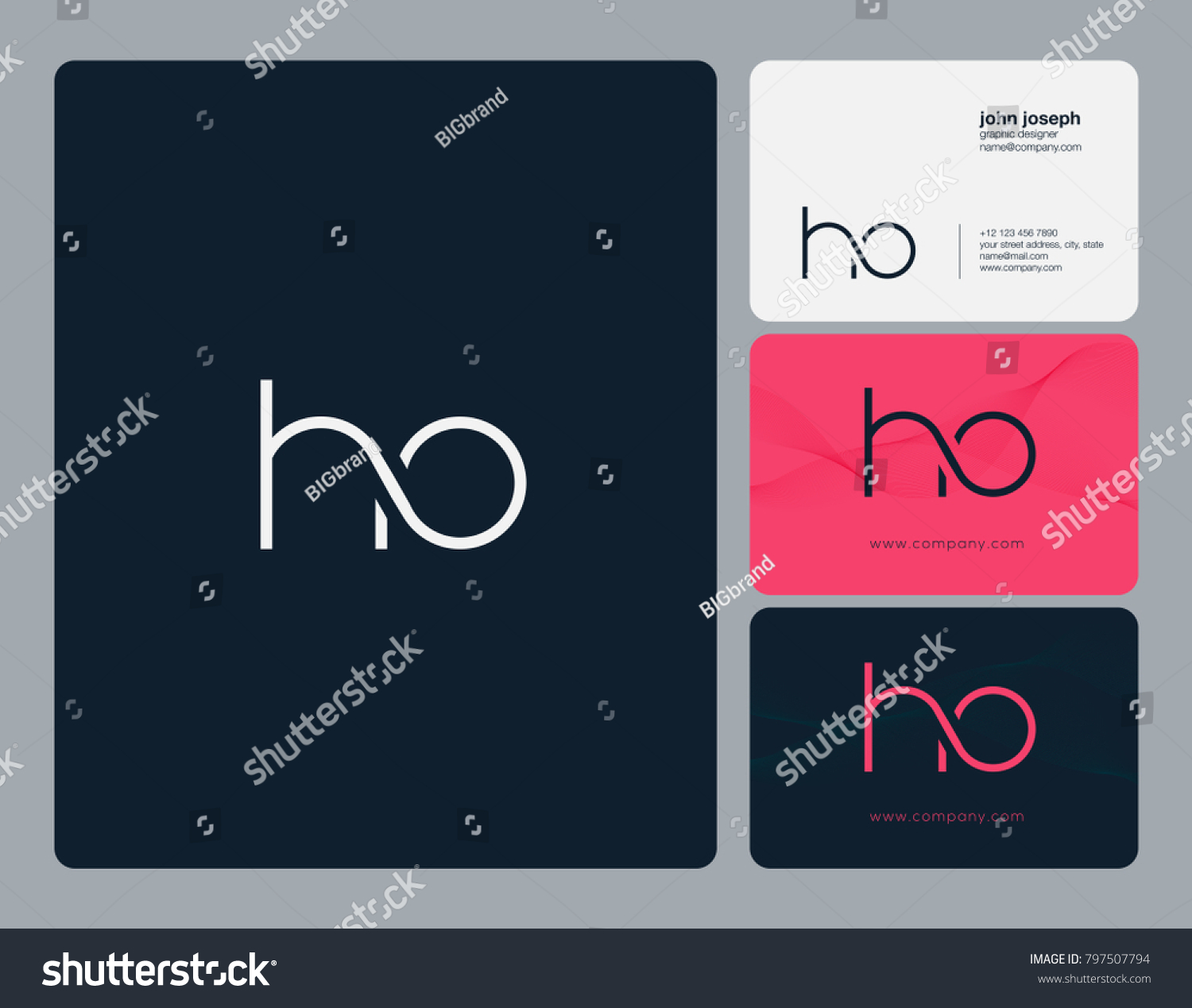 Letters H O Ho Joint Logo Stock Vector Royalty Free