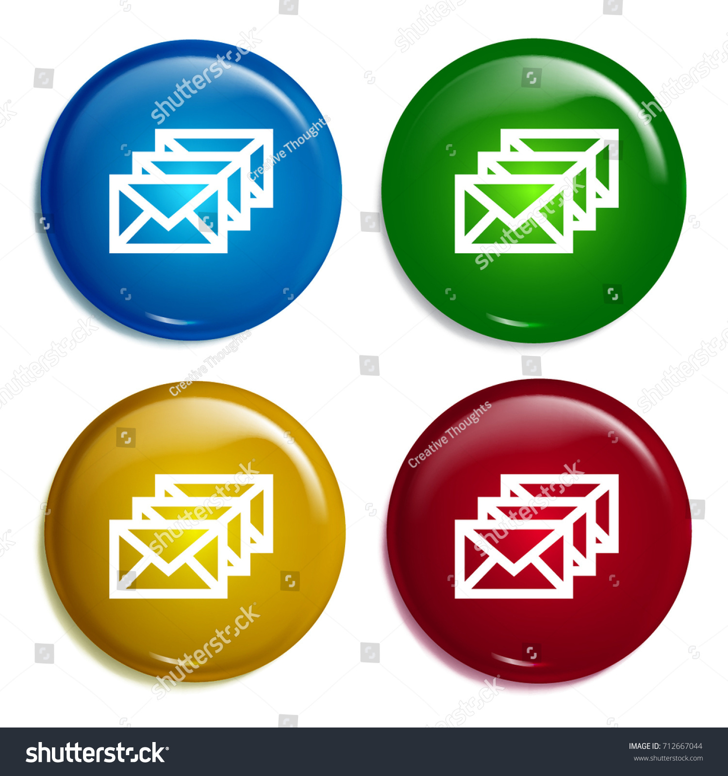 Letters Multi Color Gradient Glossy Badge Stock Vector (royalty Free 