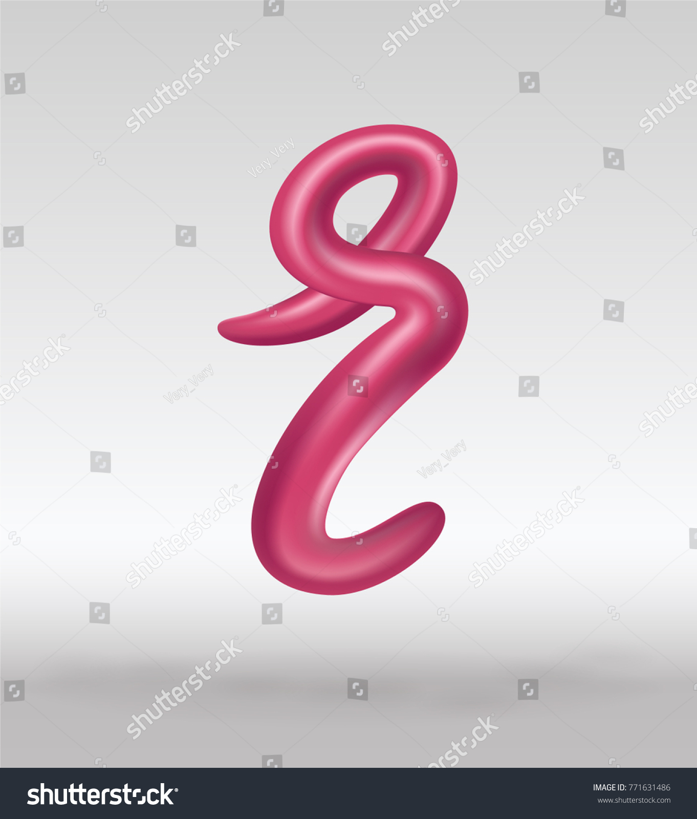 Letters R Glossy Pink Paint Letters Stock Vector Royalty Free
