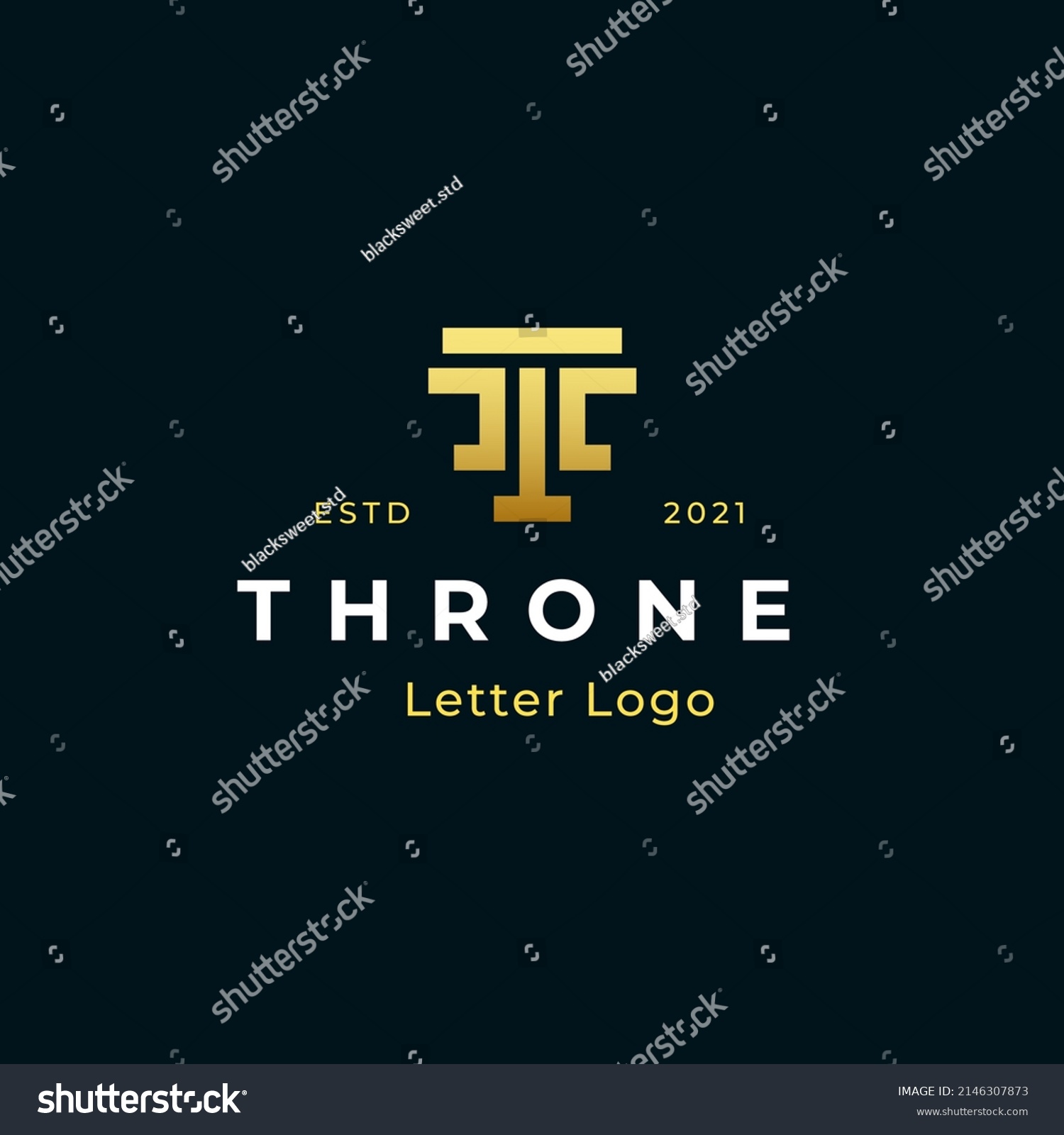 Letters T Line Monogram Logo Design Stock Vector (Royalty Free ...