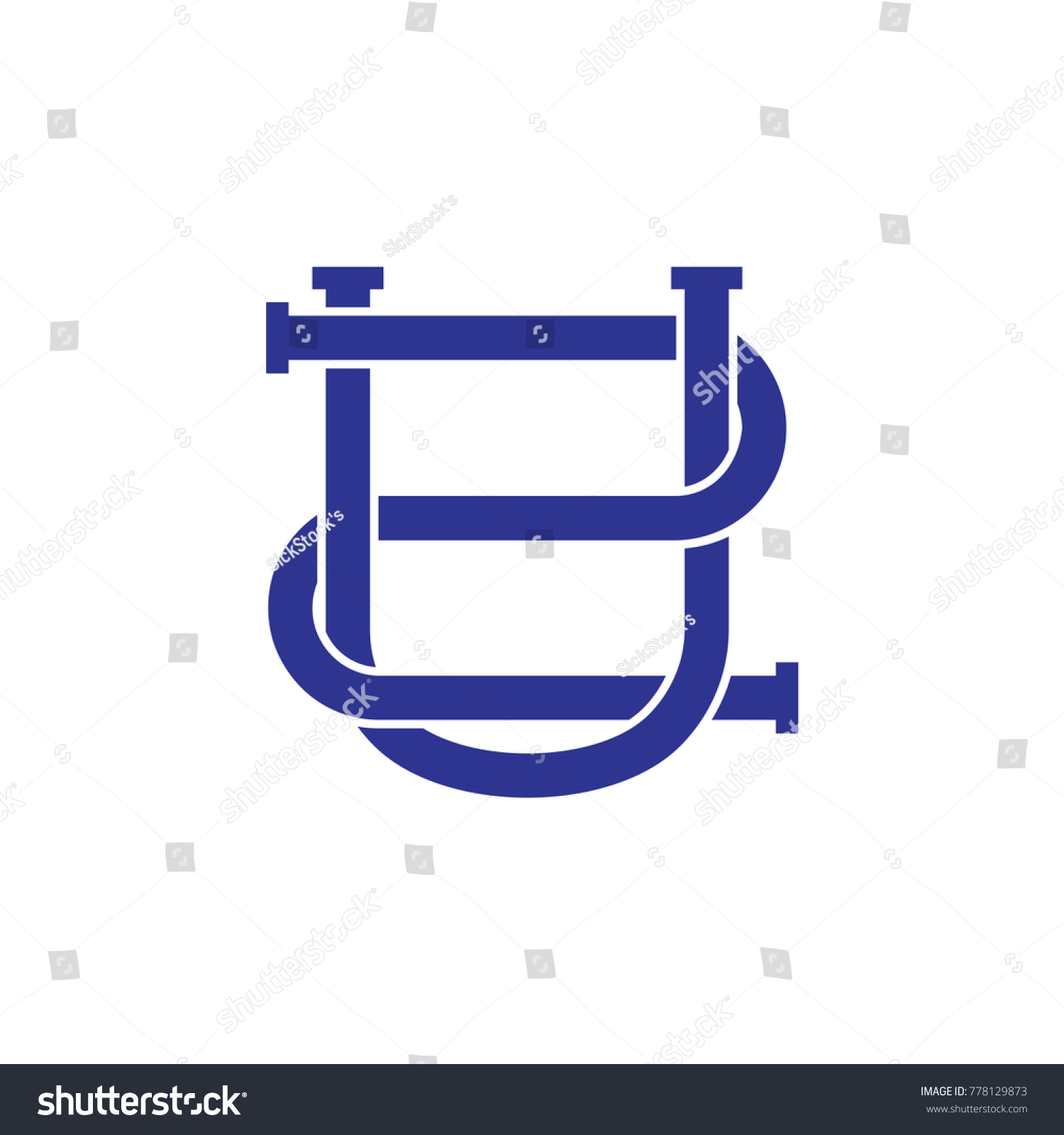 SVG of letters u2 linked design logo vector svg