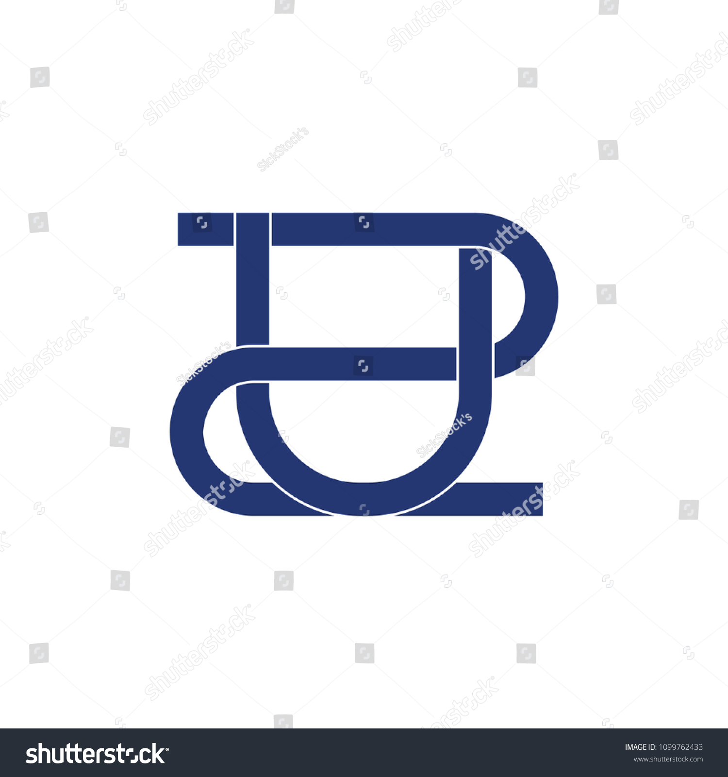 SVG of letters 2u linked flat design logo vector svg