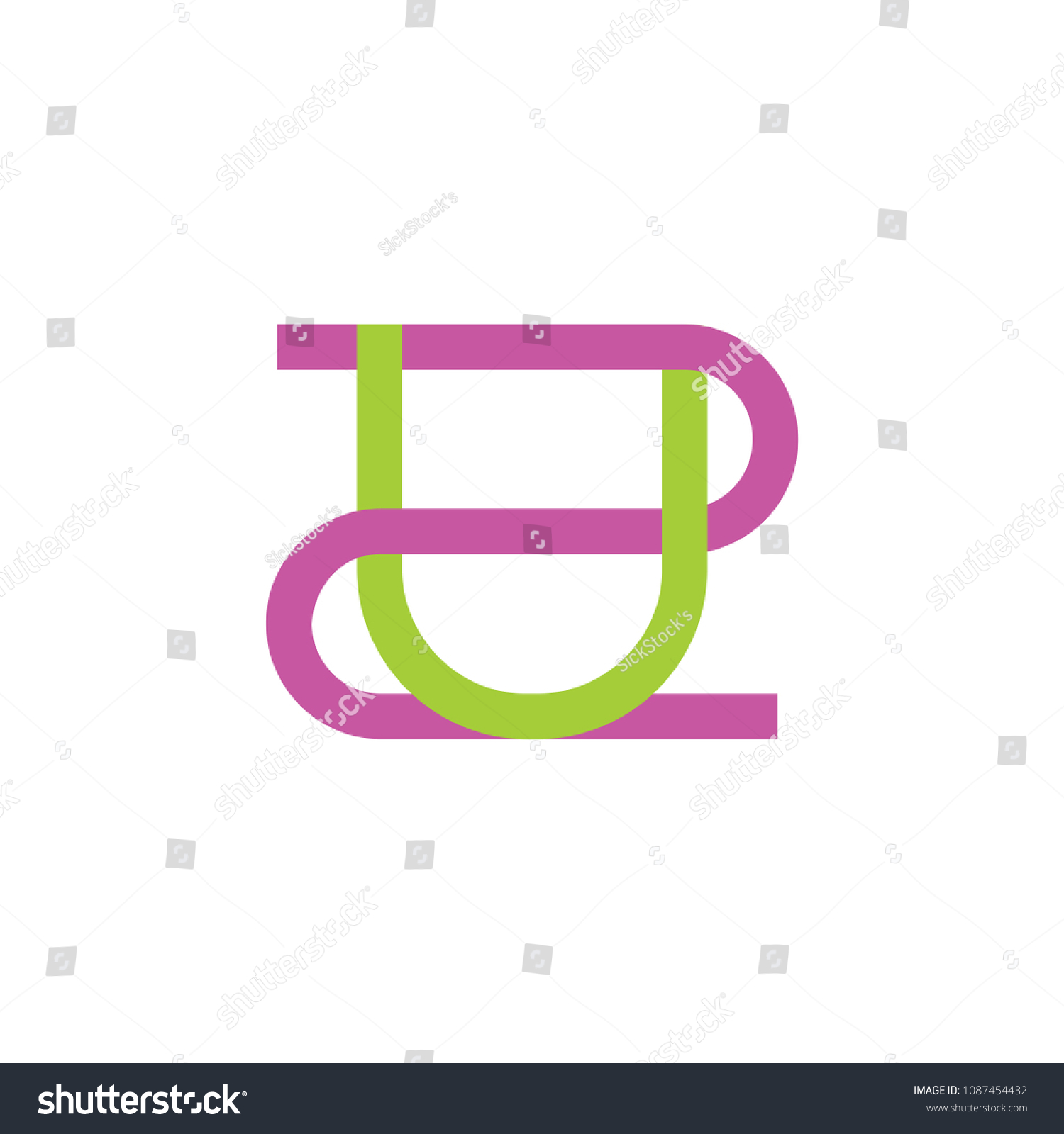 SVG of letters u2 overlapping design logo vector svg