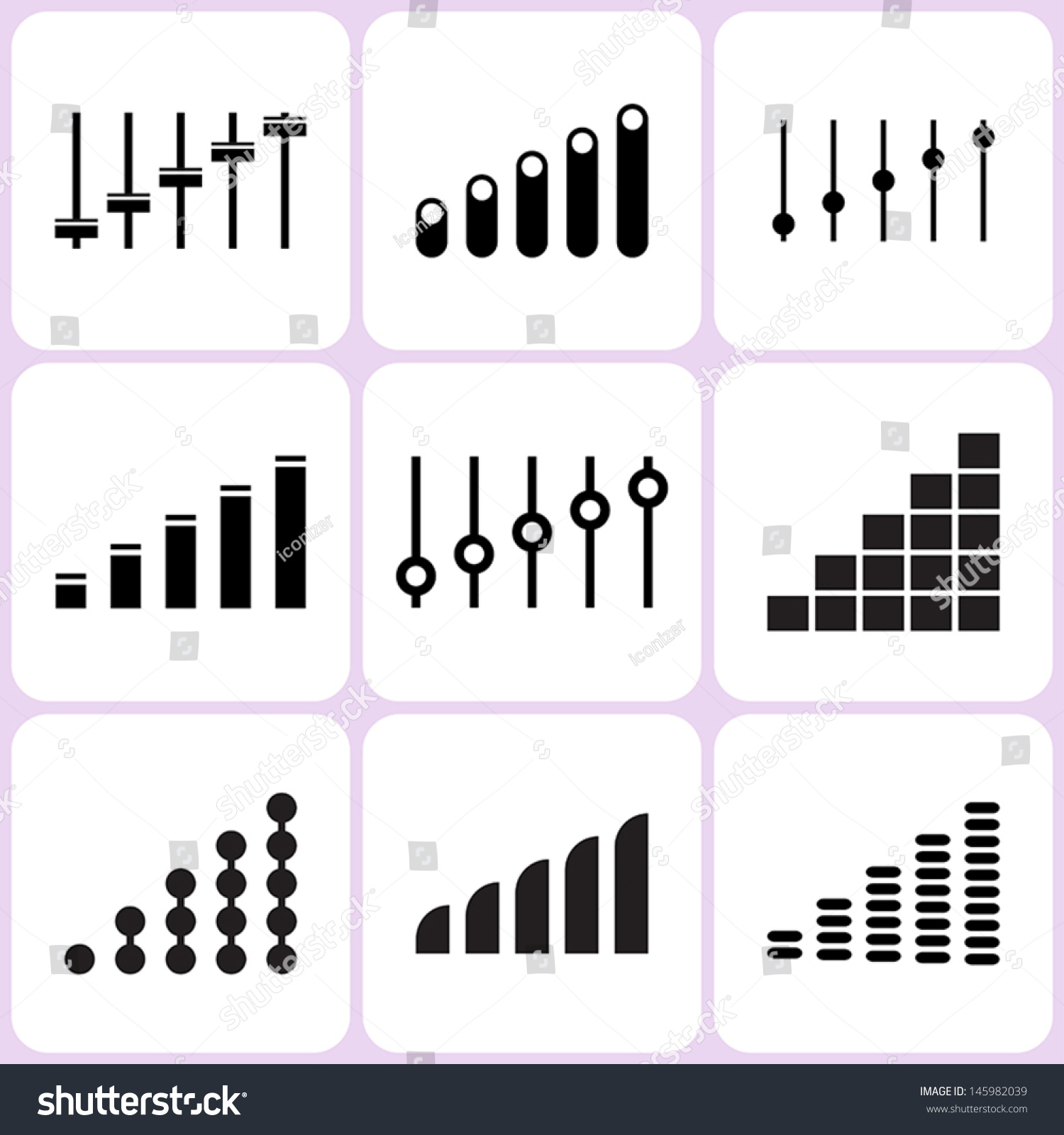 Level Icons Set Stock Vector 145982039 Shutterstock