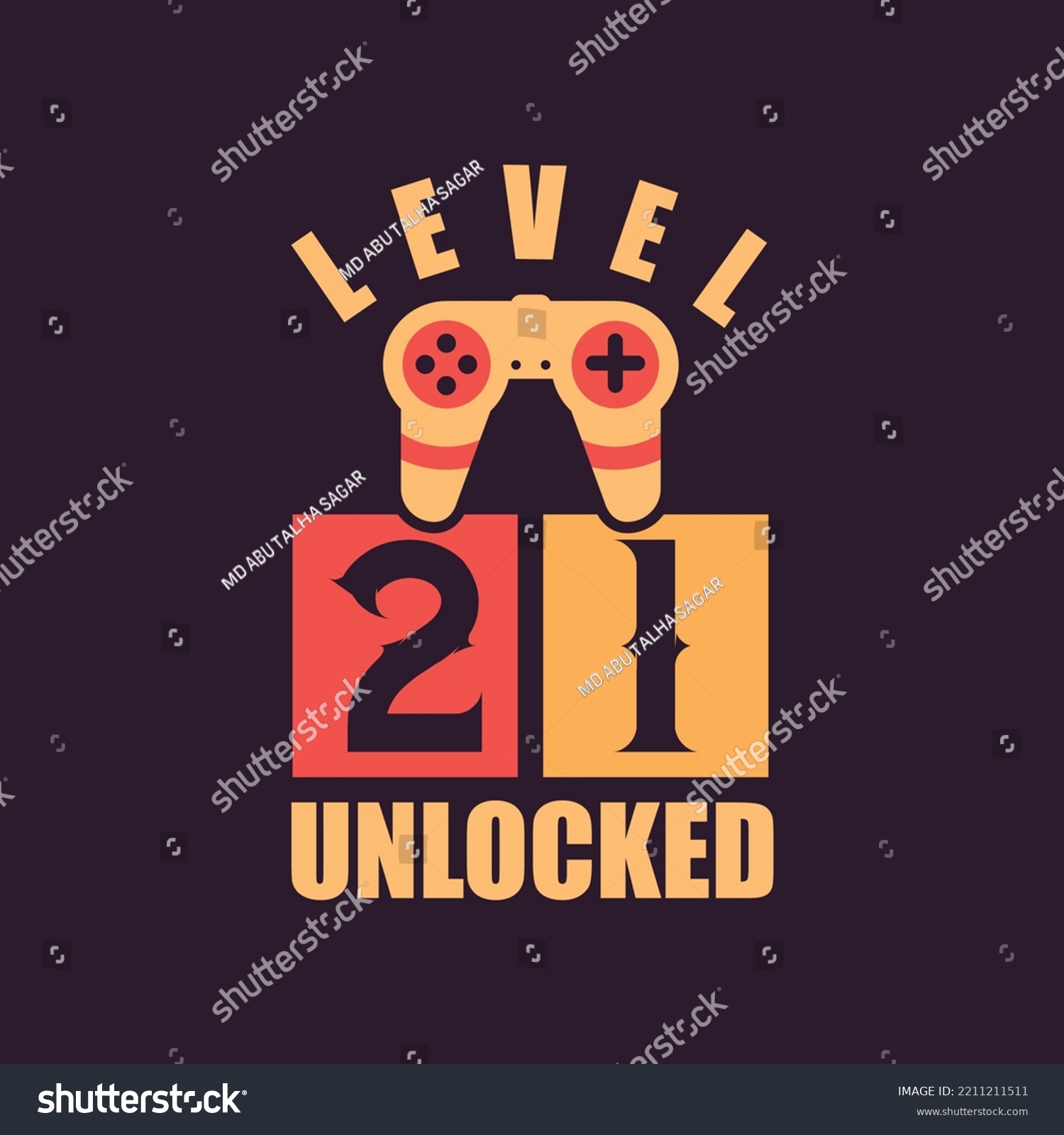 SVG of Level 21 Unlocked, 21st Birthday for Gamers svg