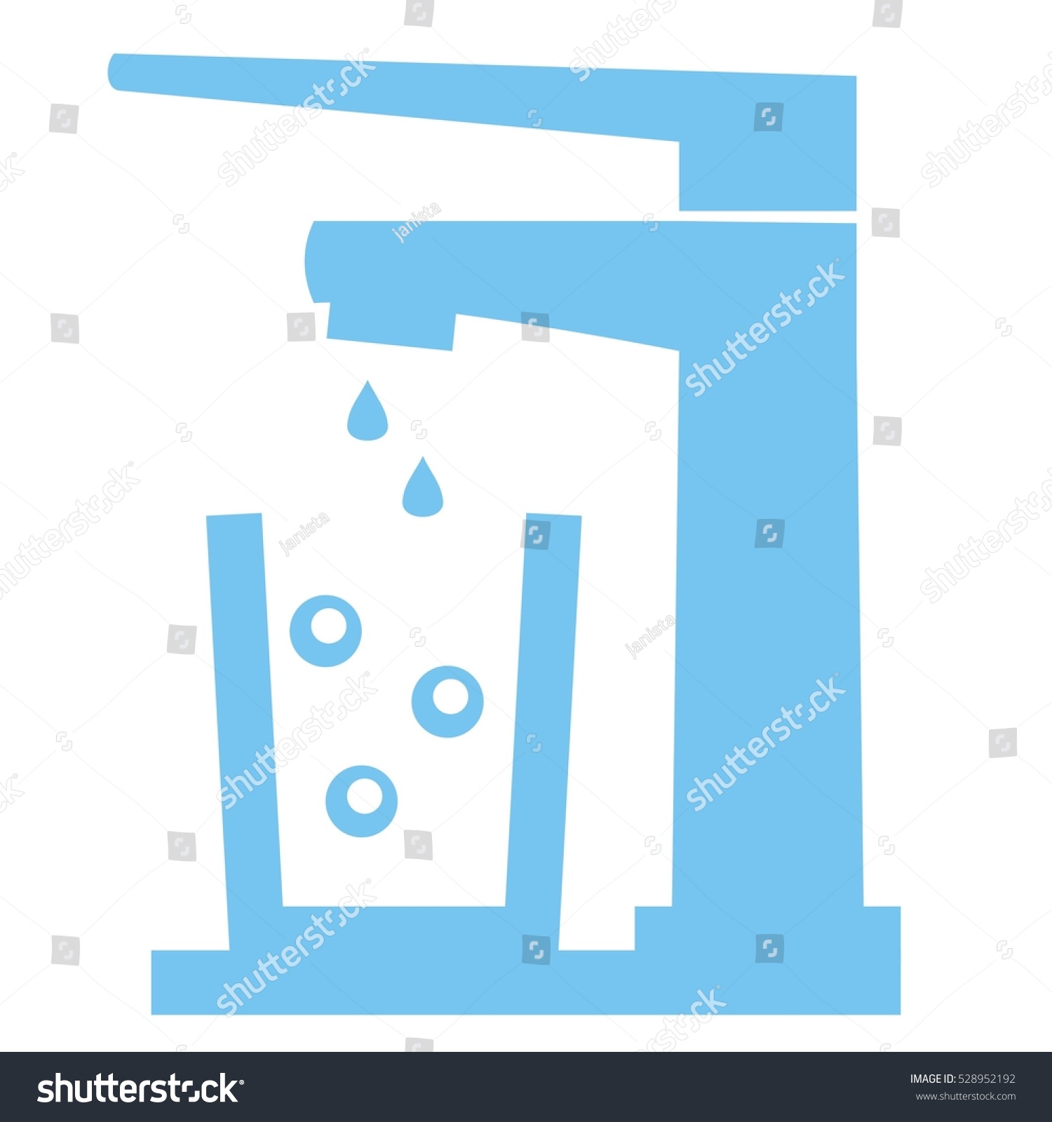 Lever Faucet With Glass, Vector Icon, Blue - 528952192 : Shutterstock